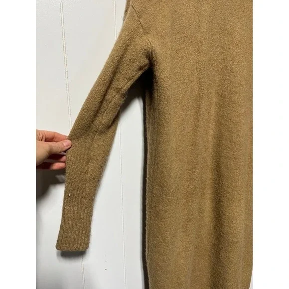 GAP Women Camel Heather Long Open Front Cardigan Sweater Size L - Picture 6 of 10